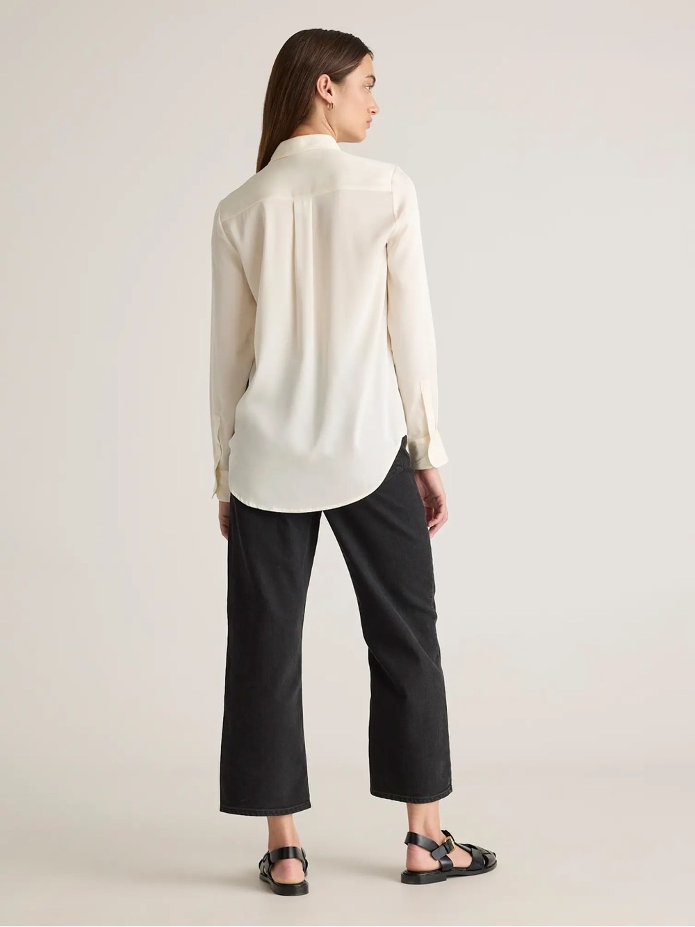 Quince Washable Silk Blouse Ivory XL NWT - Picture 3 of 12